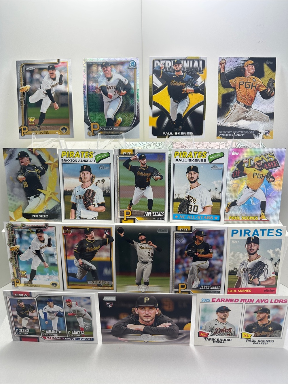 Paul Skenes Pirates lot of 17 + Bubba Chandler/Braxton Ashcraft/Barco Rookies